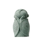 statuette bouddhiste vert clair granitée minimaliste sculptural durable extérieure intérieure ornement jardin porte bonheur