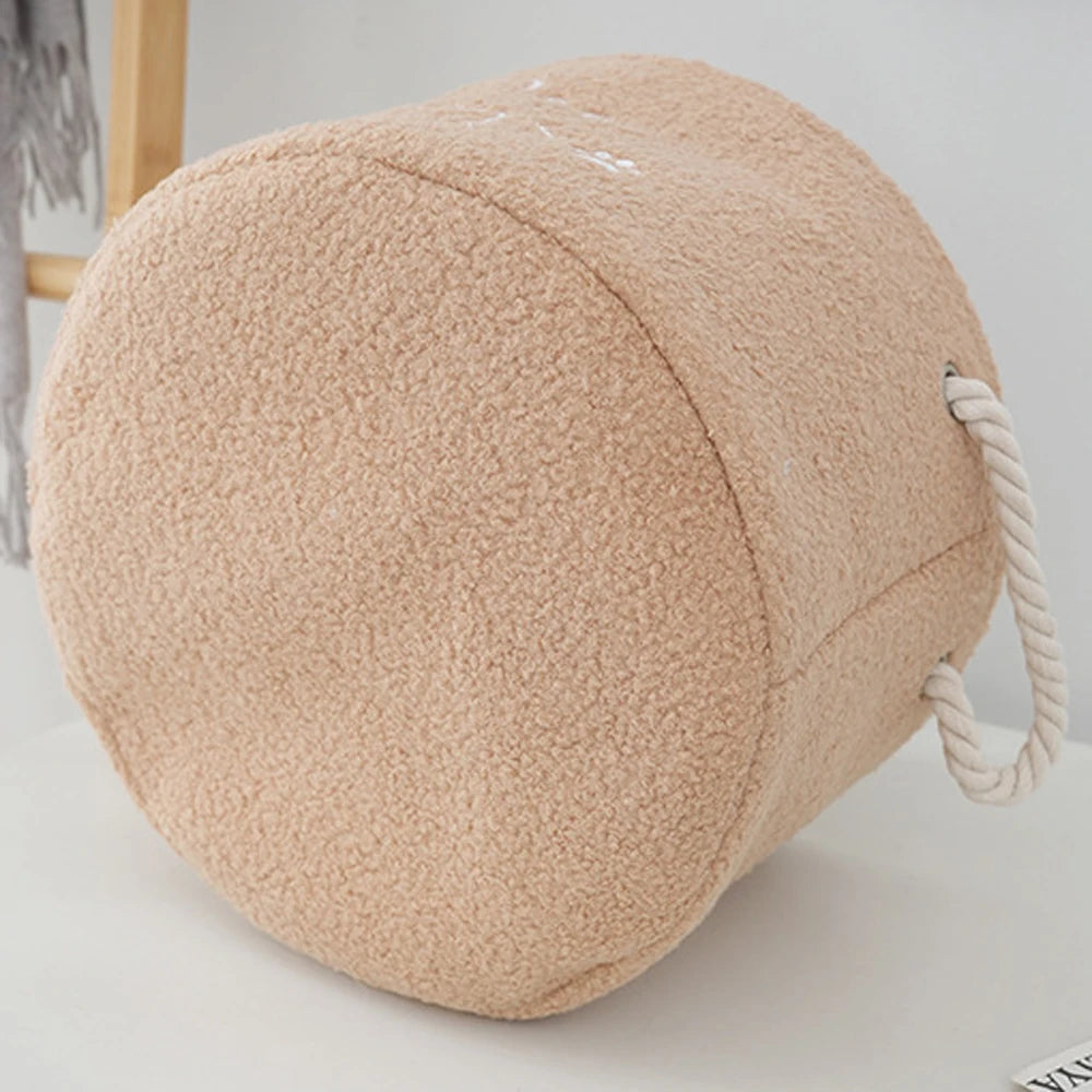 panier jouets peluche imprimé chiens rangement accessoires animaux compagnie moderne confortable anneaux métalliques poignées