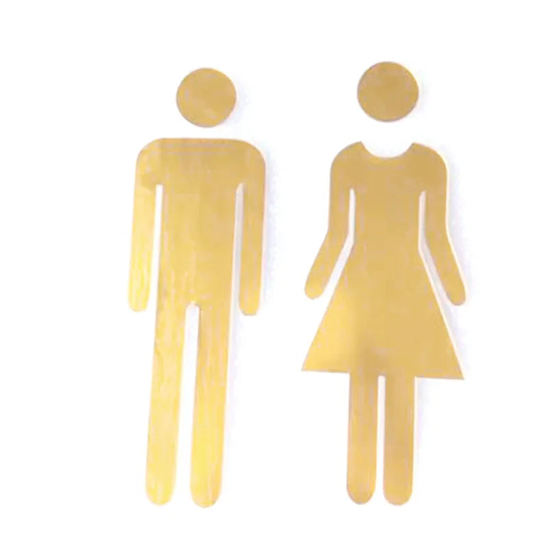 symboles toilette homme femme argenté rouge doré adhésifs modernes minimalistes porte wc decoration bricolage
