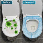 couvre siege toilette jetable bleu clair adhesif hygienique pratique non tissé respectueux environnement sac