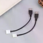 câble usb connecteur led noir plat moderne sans soudure 8mm 10mm 10 pièces