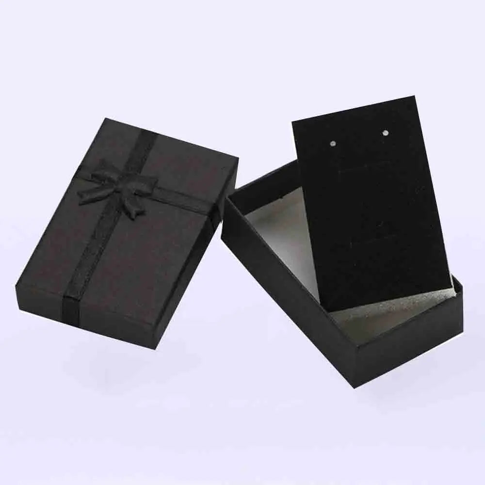 boîtes bijoux or argent classiques éponge blanche colliers bagues boucles d'oreille emballage cadeau 5x8x2.5cm