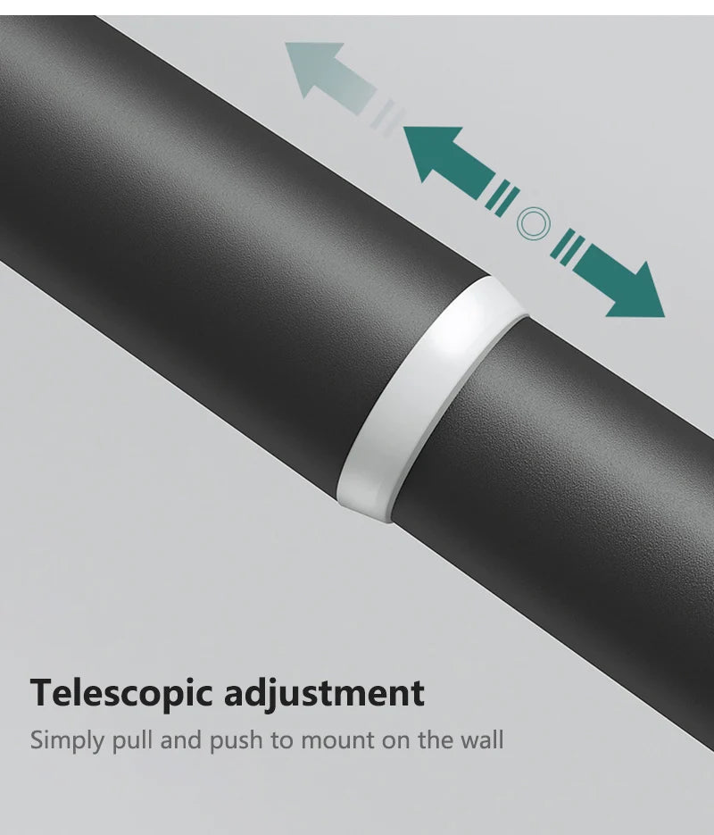 tige suspension noire blanche anti dérapante salle bain moderne facile installer robuste durable opaques