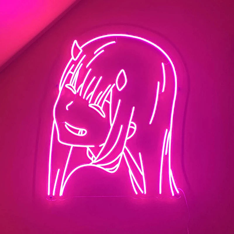 Installation murale de l'enseigne au néon LED avec câble USB