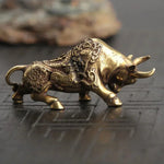 statuette taureau bronze doré motifs sculptés brûle encens livre ouvert traditionnel asiatique doré marron