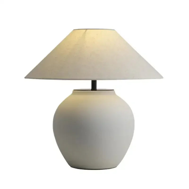 lampe table moderne céramique gris abat jour beige led rechargeable télécommande chambre coucher