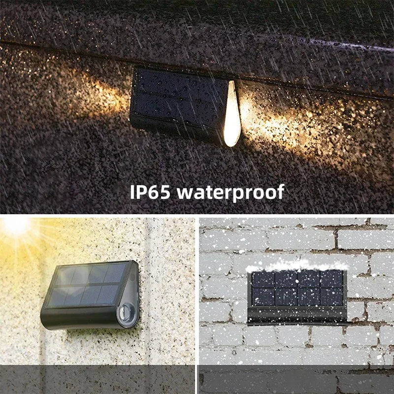 applique murale solaire led ip65 contemporaine adhésif vis noire abs