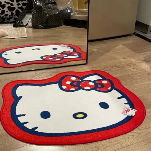 tapis salon peluche hello kitty motif dessin animé doux antidérapant chambre maison intérieur