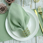 serviettes tissu coton double gaze multicolore boho chic bordure frangée réutilisable maison fête
