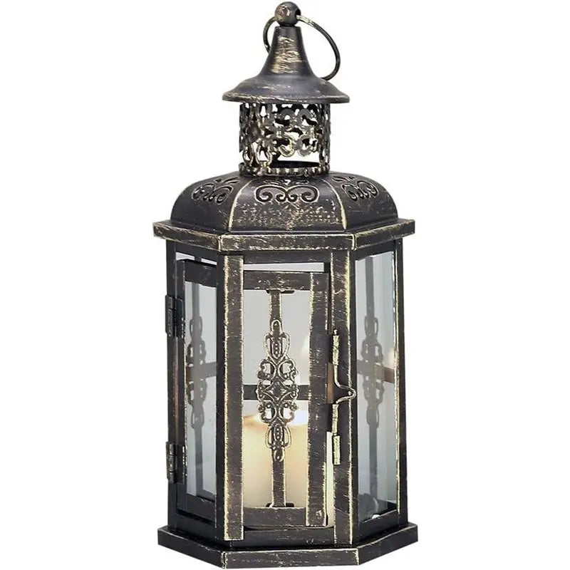 lanterne vintage décoration maison élégante motif floral verre opalin métal doré classique anneaux suspendus