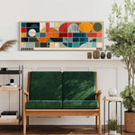 toile d'art moderne bauhaus 1923 composition géométrique abstraite beige marron vert orange rouge bleu