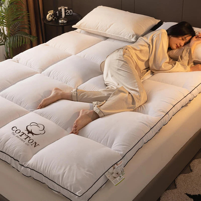 matelas blanc plissé moderne chambre coucher ruban fixation tissu doux