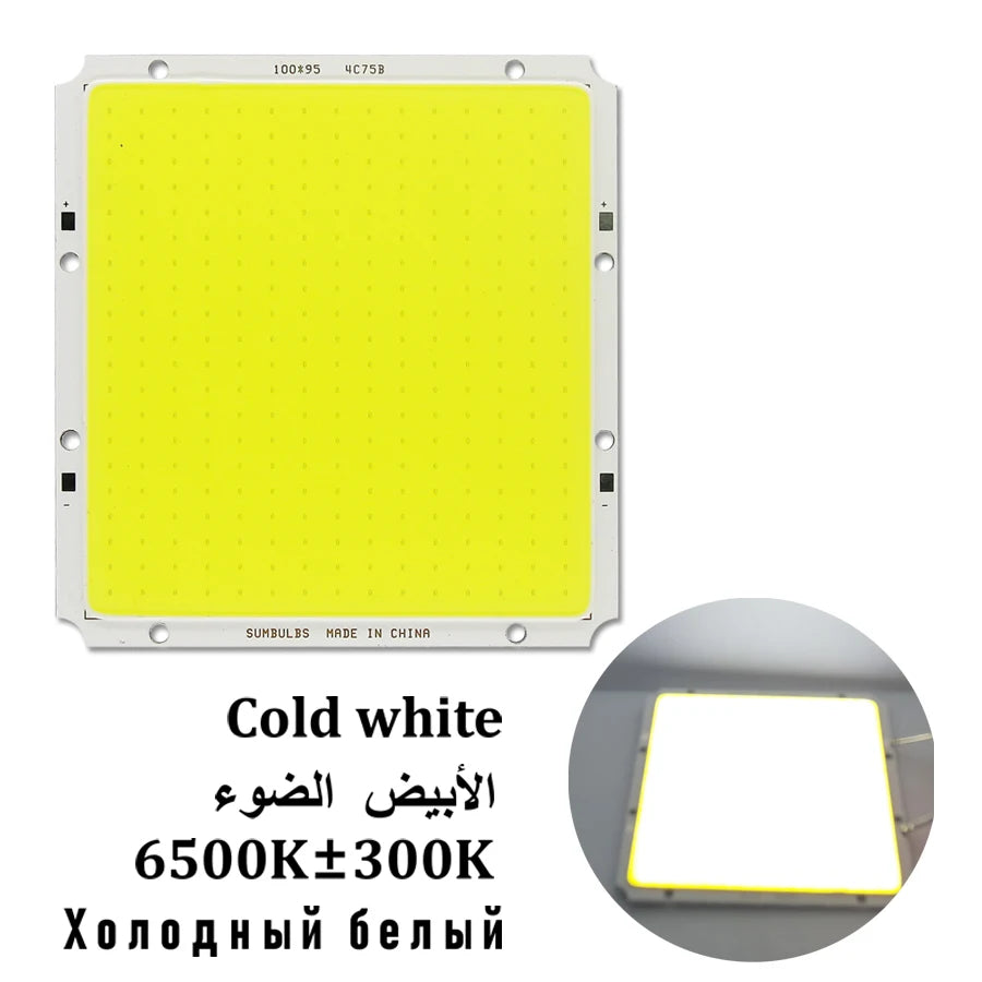 Panneau LED 100x95mm blanc gris métallique moderne 12V 50W aluminium silicone