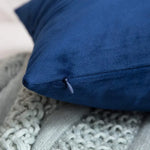 coussin carré velours bleu marine moderne 30x50cm 45x45cm décoration sofa lit voiture