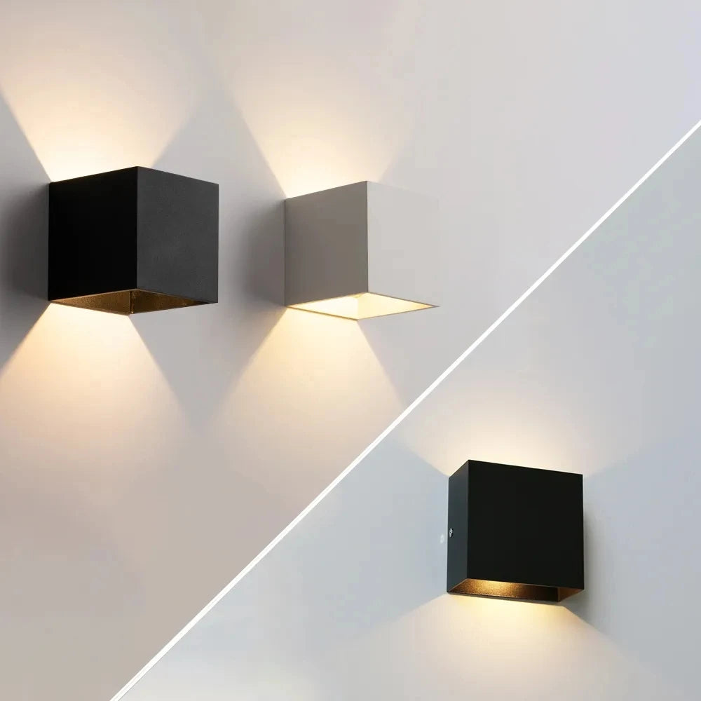 applique murale moderne led ip65 étanche 85265v noir gris blanc.angle réglable