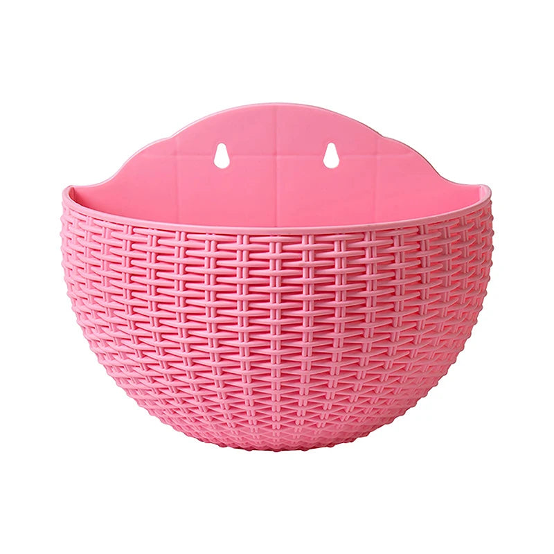 panier mural tressé moderne clips fixation largeur 26cm couleur marron noir blanc rouge bleu