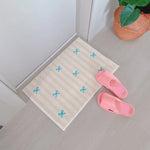 tapis moderne rayures horizontales beige bleu rose imperméable résistant décoloration