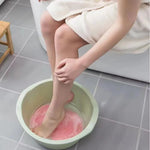tapis bain texturé picots moderne rose bleu orange gris bassine pieds serviette