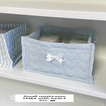 panier rangement coton pliable blanc bleu imprimé animaux utilisation multiple organisation cadeaux