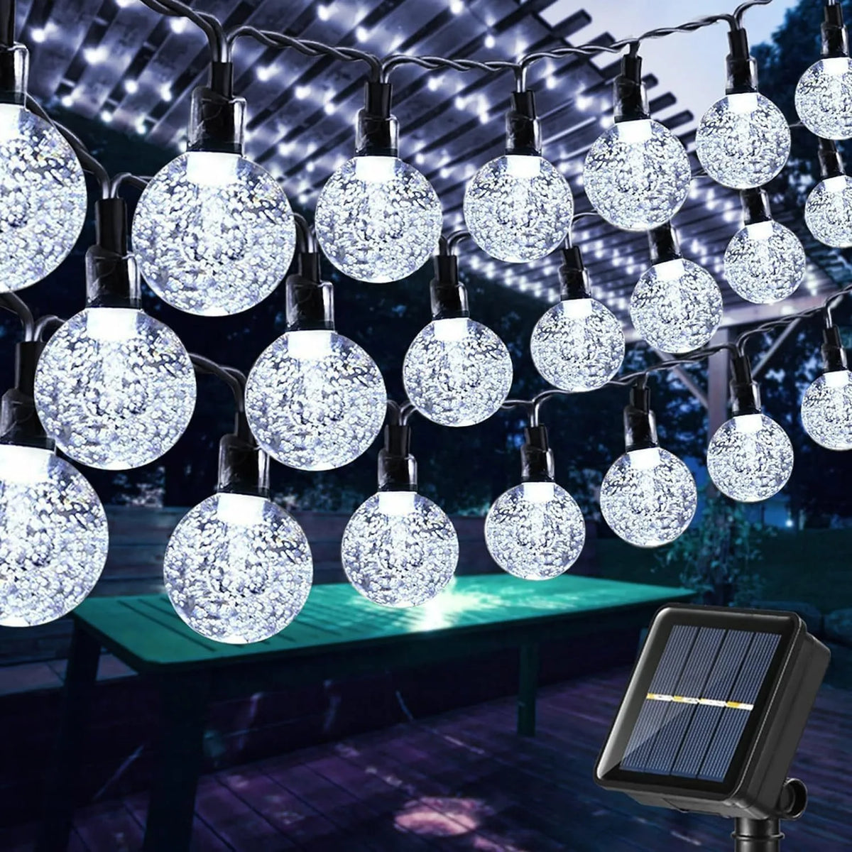 guirlande solaire lumineuse translucides modes éclairage moderne clips autoinstallation led