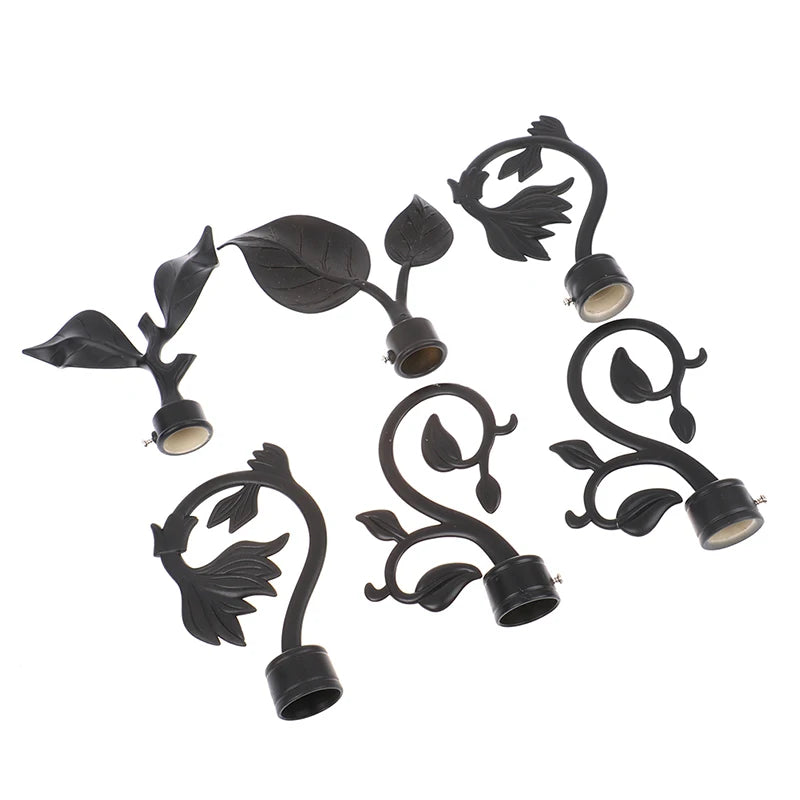 pinces rideaux modernes métal noir motif feuilles stylisées rideaux opaques