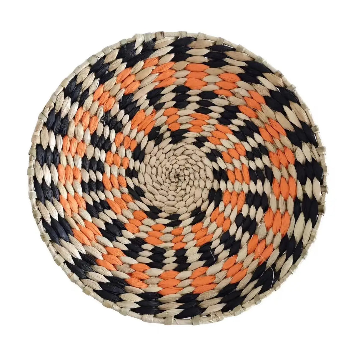 assiette décorative ethnique boho chic motif zigzag couleur naturelle mur cuisine salon maison rustique