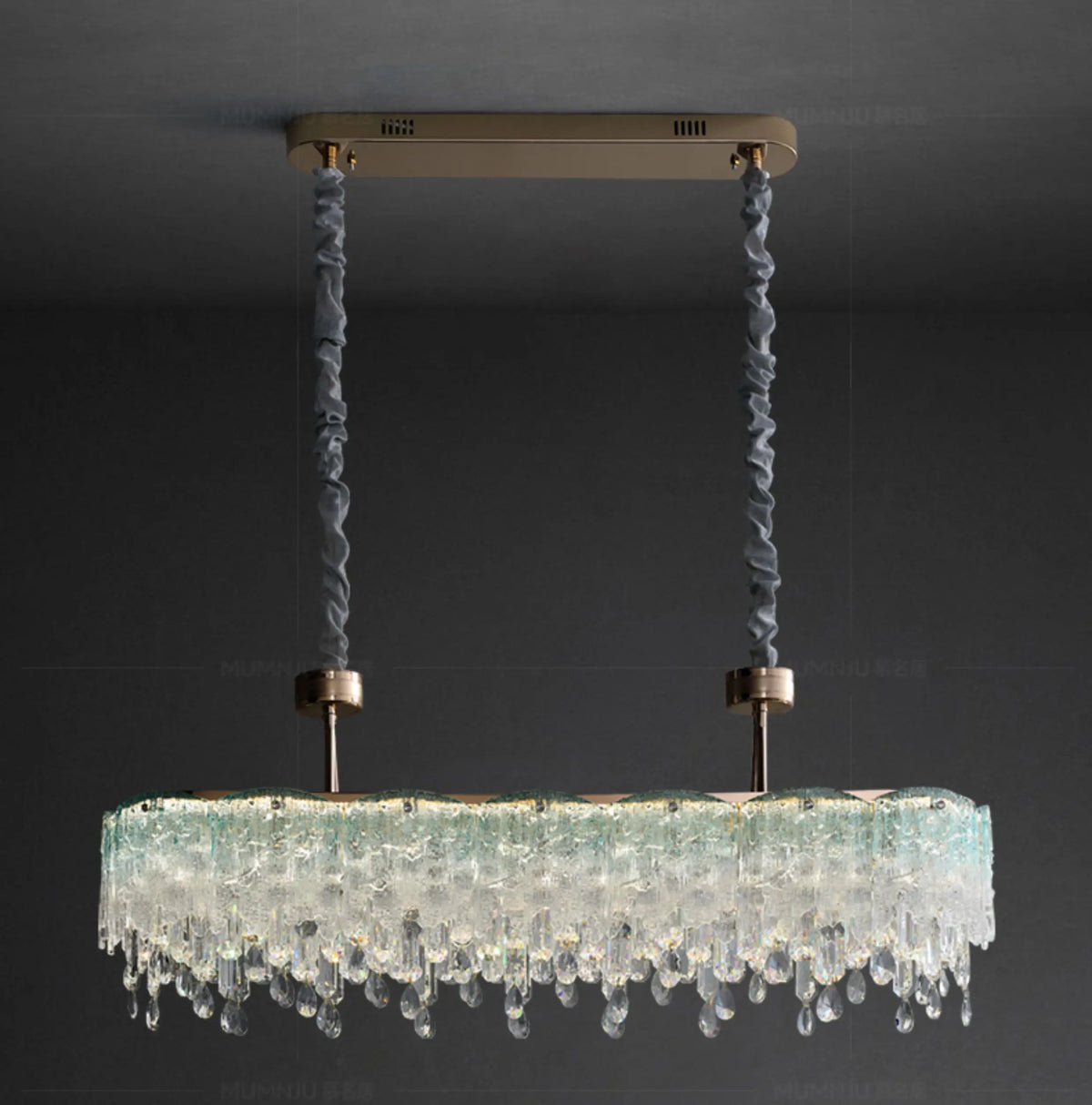 lampe suspendue moderne élégante verre transparent gouttes roses led 6000k 4000k 3000k