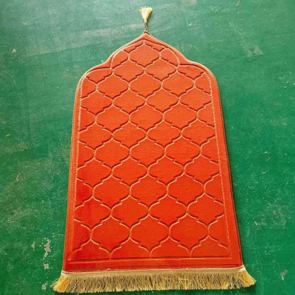 tapis géométrique moderne élégant vert clair bleu marine rouge rose gris clair franges dorées