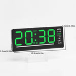 horloge numérique led affichage semaine double alarme noir vert bleu moderne minimaliste