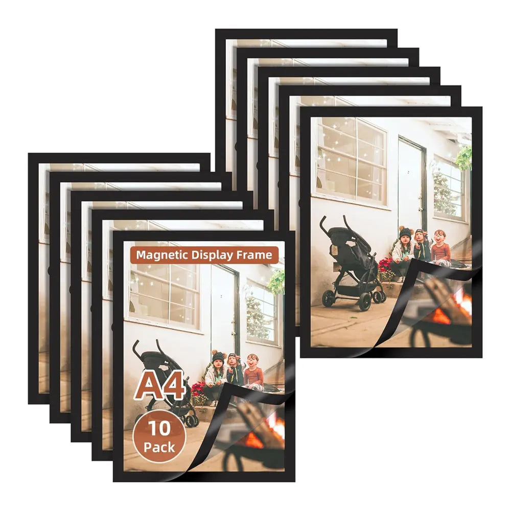 cadre photo magnétique noir moderne adhésif papier a4 résistant poussière étanche facile