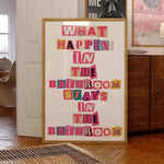 affiche moderne multicolore lettres relief fond blanc décoration chambre salon enfant