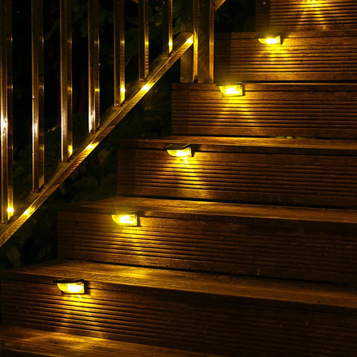 lumières solaires extérieures modernes jaune blanc vert escalier terrasse