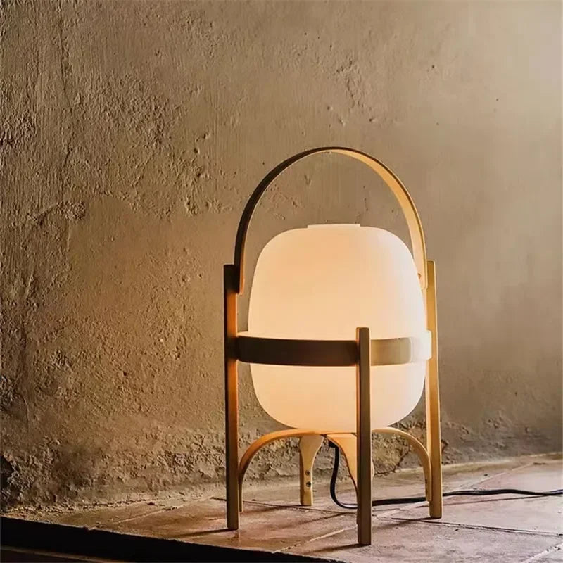 lampe table bois blanc minimaliste led interrupteur tactile chambre salon decoration moderne