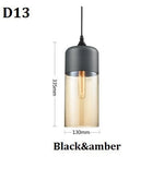 Suspension lumineuse moderne verre translucide câble noir salon chambre
