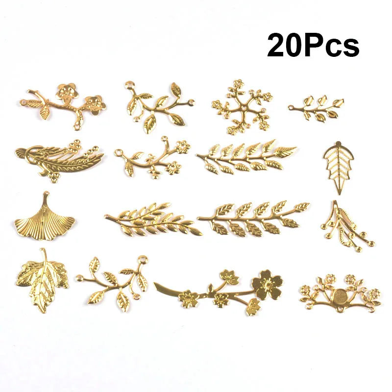 connecteurs métal doré feuilles branches décoration artisanale scrapbooking bijouterie 21 78mm
