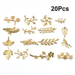connecteurs métal doré feuilles branches décoration artisanale scrapbooking bijouterie 21 78mm