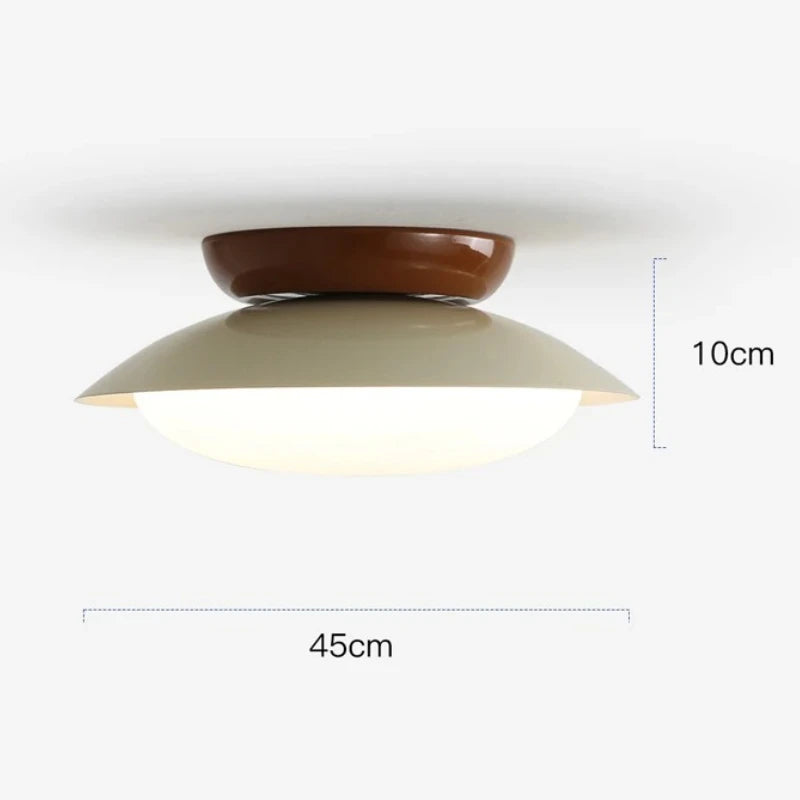 luminaire led moderne vert olive marron blanc crème minimaliste opaque fixé base métal éclairage
