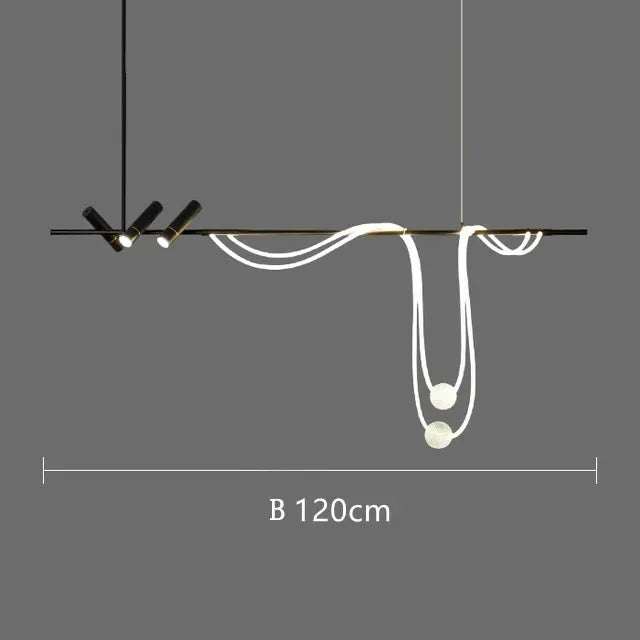 lampe suspendue moderne blanc noir sphère transparente led câble ondulé minimaliste fournie