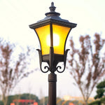 lampe rue marron foncé classique ornements détails sculptés base solide extérieure ip65 led aluminium