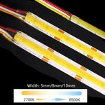 ruban led flexible blanc moderne 2700k 6500k adhésif dimmable 5mm 8mm 10mm