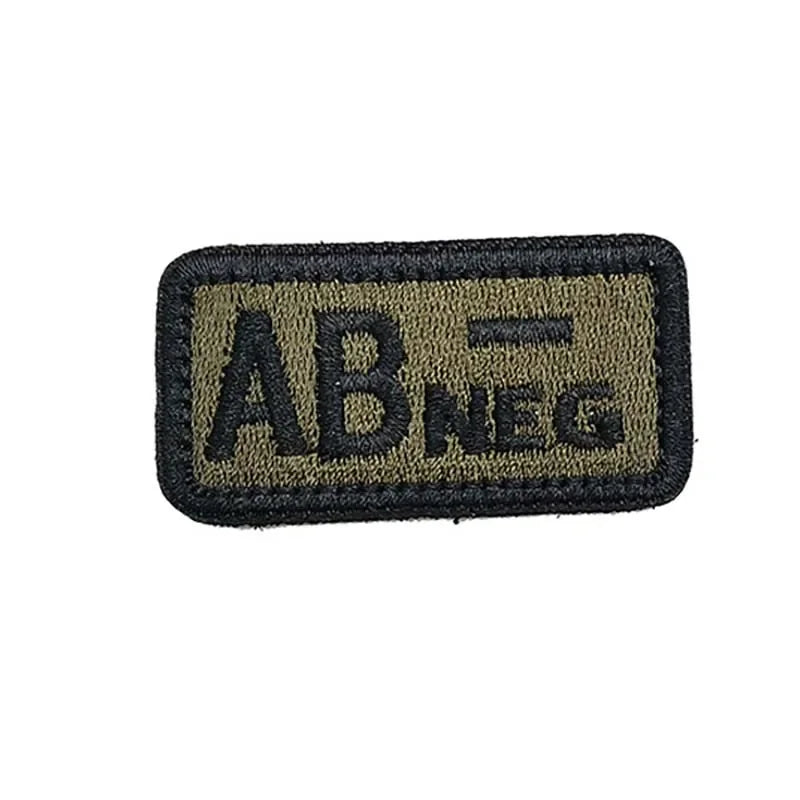 écussons sang type badges patchs militaires vert olive noir crochet boucle 2.5cm 5cm pos
