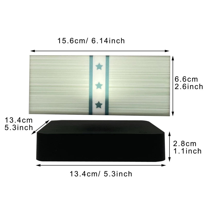 lampe led flottante maglev billets orange contemporaine technologie noël anniversaire mariage