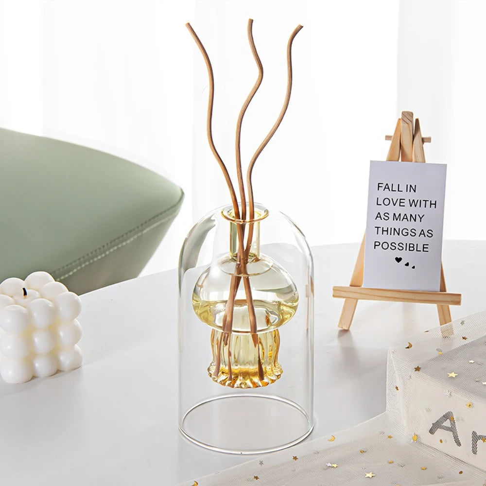 diffuseur huiles essentielles moderne forme champignon transparent vert marron rose bleu