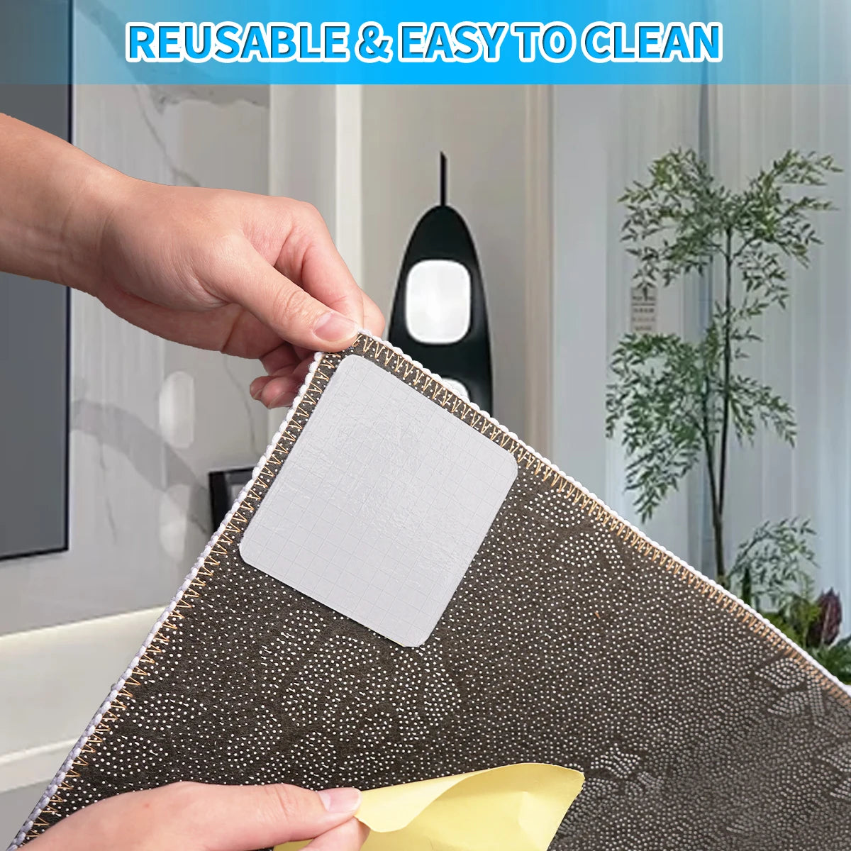 tapis autocollants blancs texture linéaire moderne adhésif salle bain réutilisable pièces pièces