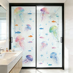 décoration murale stickers aquarelle méduses poissons étoiles mer enfants chambre salon nursery