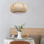 suspension lumineuse moderne bambou naturel 40cm 50cm 60cm beige opacité tissée rustique