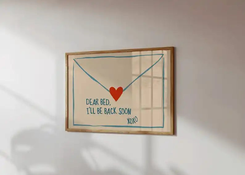 impression toile moderne lettre cœur humour décoration chambre opaque sans cadre graphique minimaliste