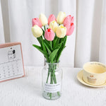 tulipes artificielles orange jaune bleu rose blanc modernes extérieures 10 pièces