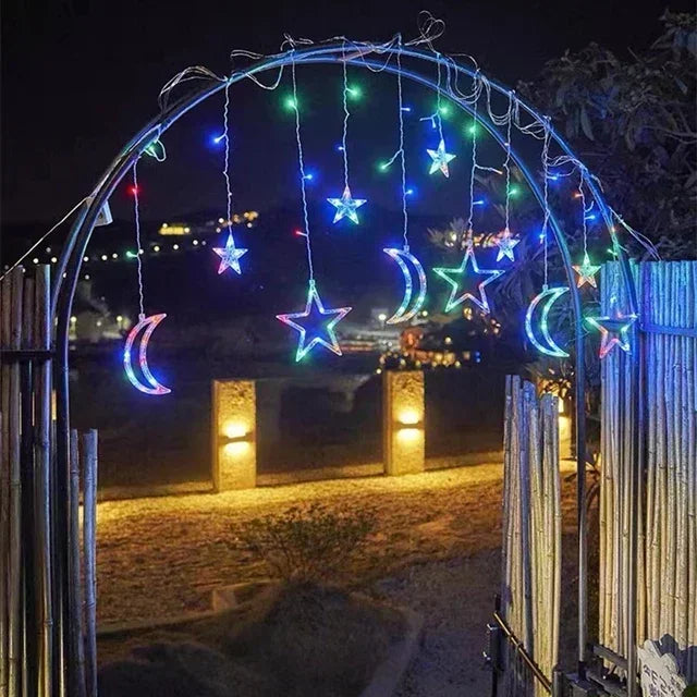 décoration noël étoiles lumineuses fil blanc multicolores extérieures ip44 étanches moderne