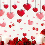 stickers muraux coeurs rouge blanc adhésifs décoration romantique fête saint valentin maison restaurant